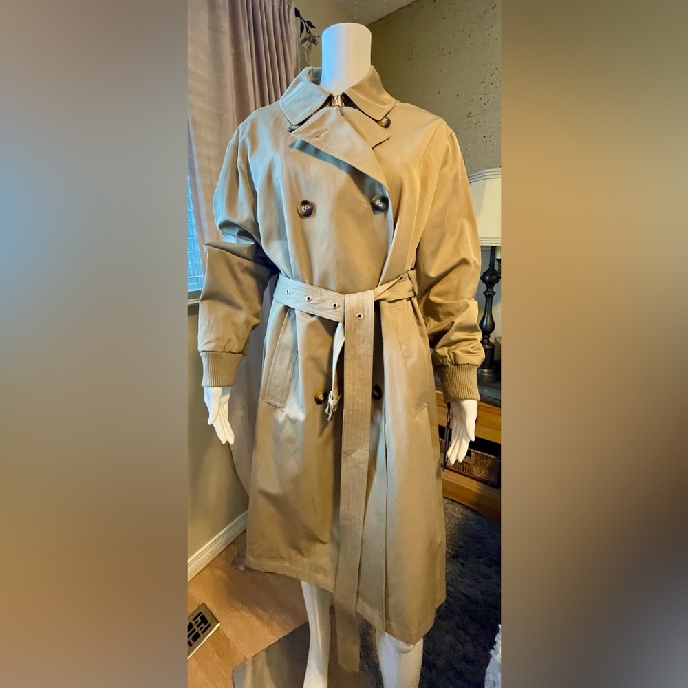 Karl Lagerfeld Gabardine Rushed Sleeve Trench Coat NWT - Picture 8 of 17